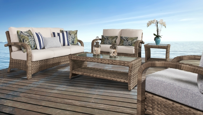 South Sea Outdoor Mayfair 3-Piece Sectional Seating Set in Pebble CODE:UNIV10  for 10% Off