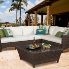 South Sea Outdoor New Java 3-Piece Outdoor Sectional Set w/ Square